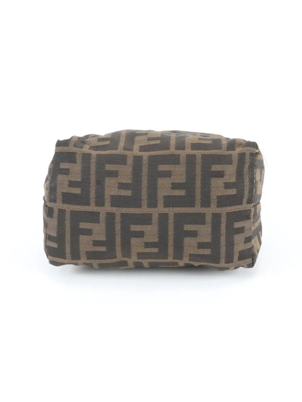 Fendi Zucca Pouch Leather Canvas Handbag